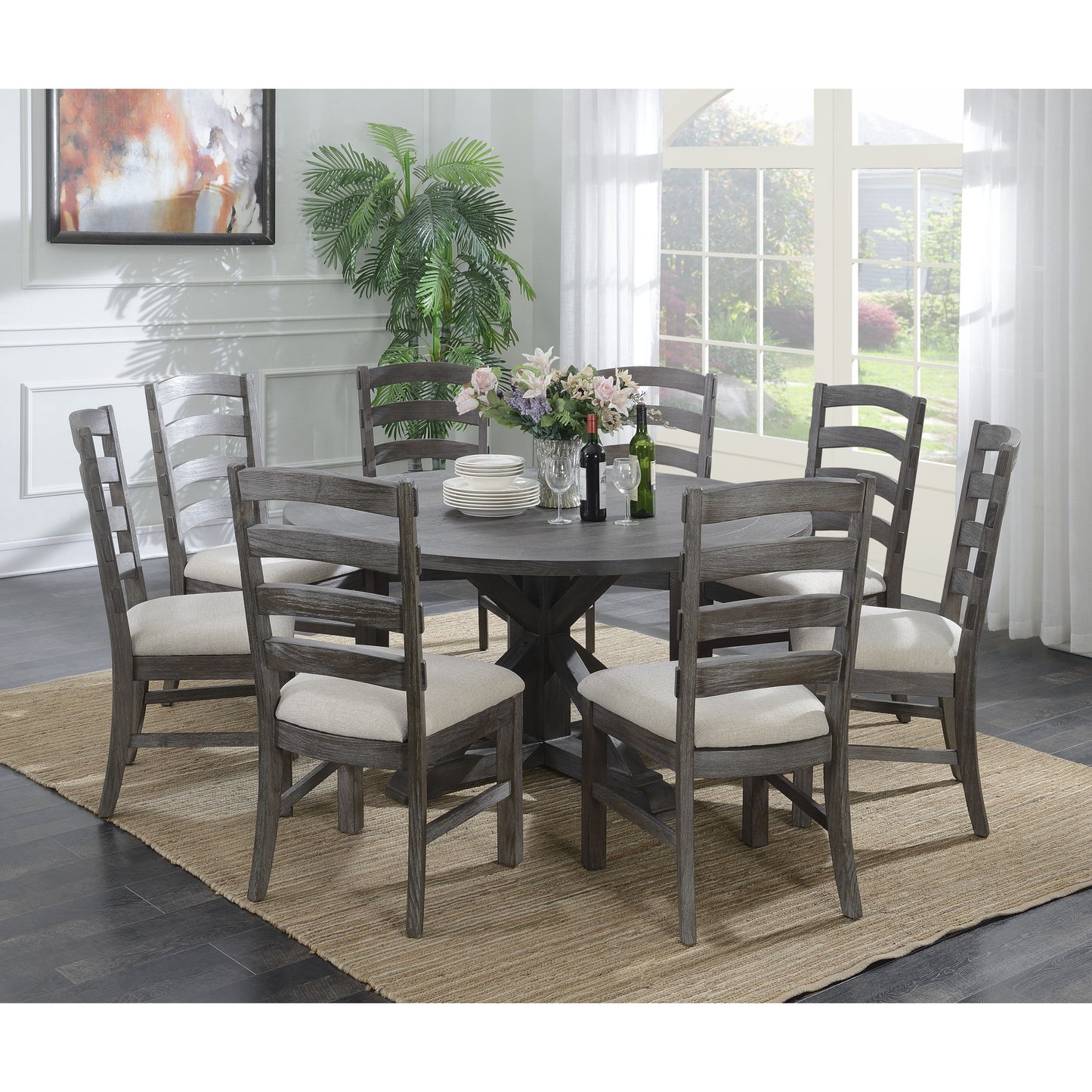 Upholstered Dining Chairs (Set of 2) - Brown - Wood