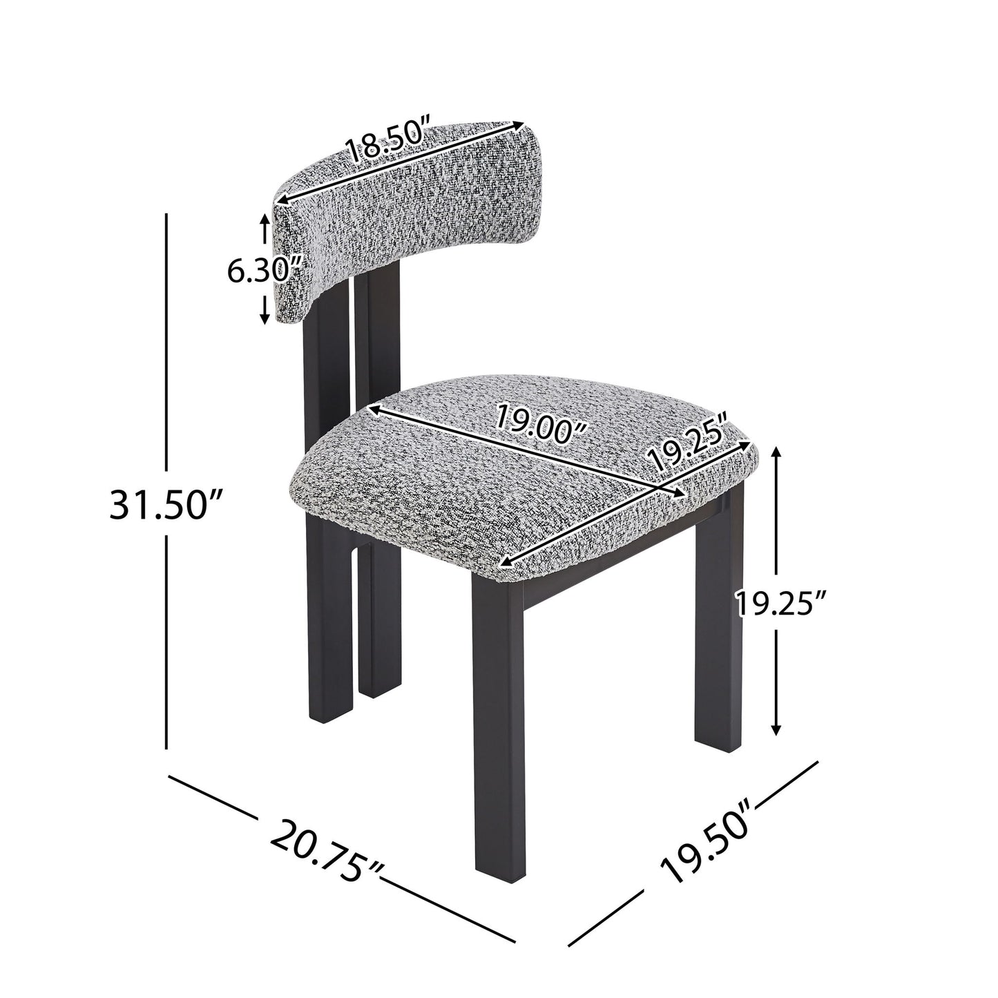 Mid Century 5 Piece Dining Set With Upholstered Metal Leg Chairs And Solid Wood Top Table - Black / White / Natural