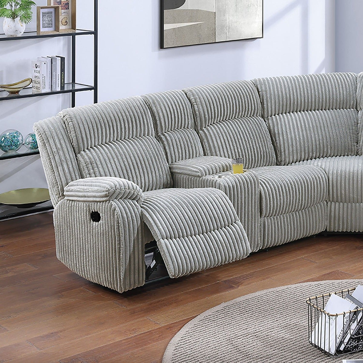 Power Motion Sectional LAF / RAF Loveseat With Console Cup Holders