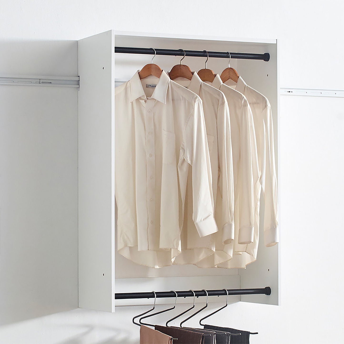 Devi - Wall Mounted Wood Closet System & Modular Design
