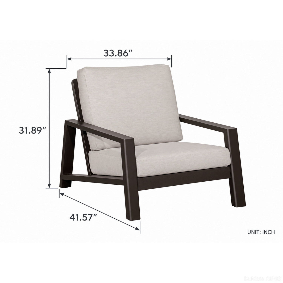 Verona - Seating Lounge Chair (Set of 2) - Dark Espresso / Gray / Off White