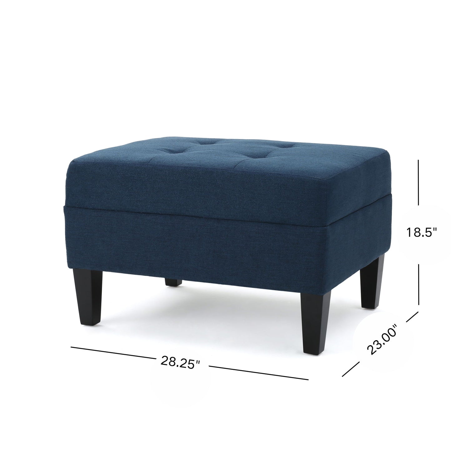 Foot Rest Under Desk Ottoman, Rectangle Foot Stool, Footrest Leg Rest For Sofa, Ottoman Rest Stools For Living Room Entryway - Navy Blue