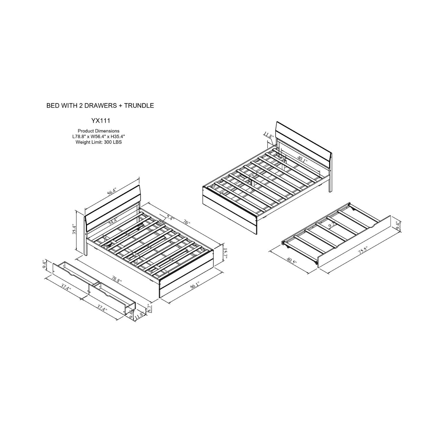 Modern Bed Frame With Headboard And Footboard