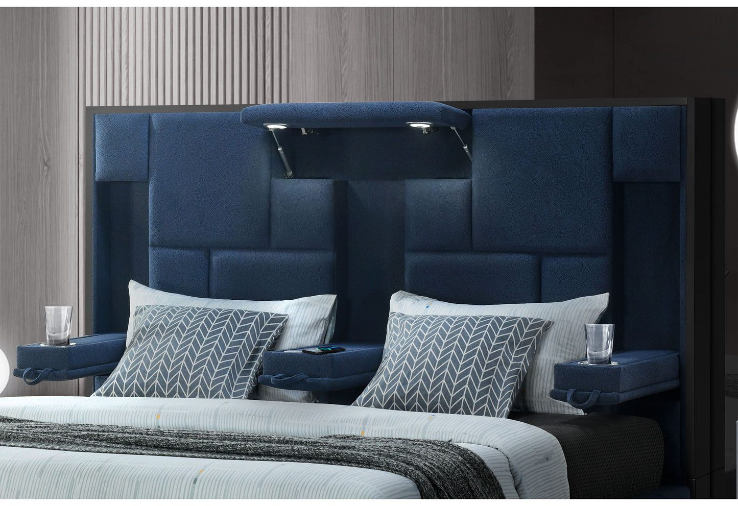 Oscar - King Bed Side Rails - Navy Blue