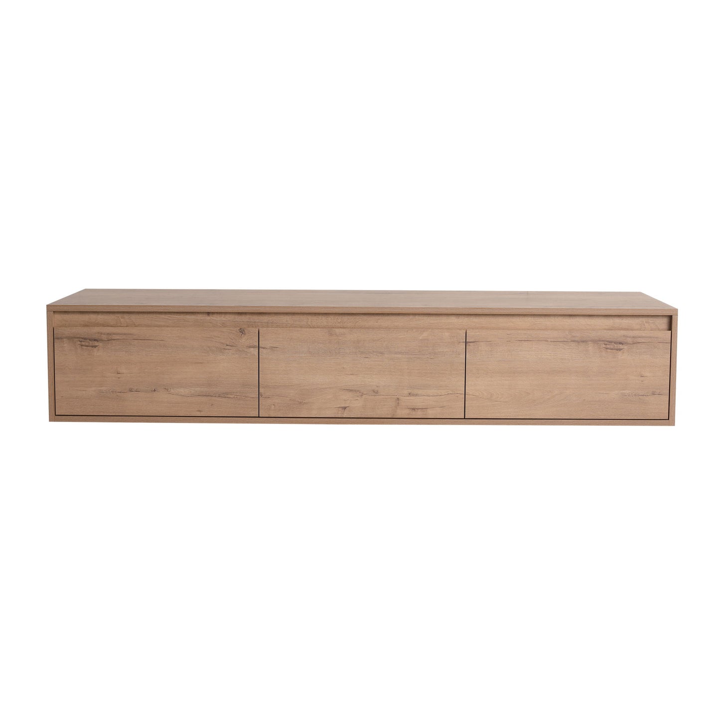 Modern Minimalist 60" Bathroom Cabinet With Soft Close Drawers And Floating Mounting Design - Imitative Oak