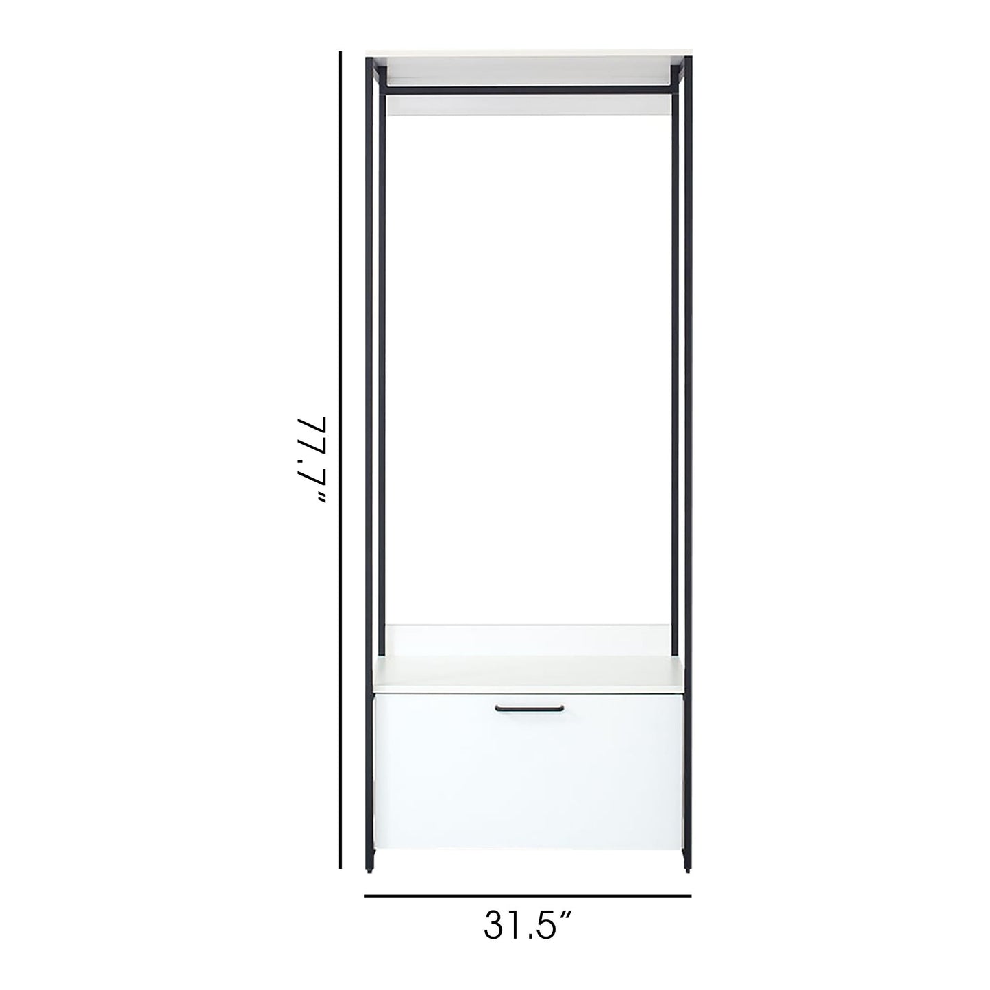 Fiona - Contemporary Wood And Metal Walk In Closet With Drawers