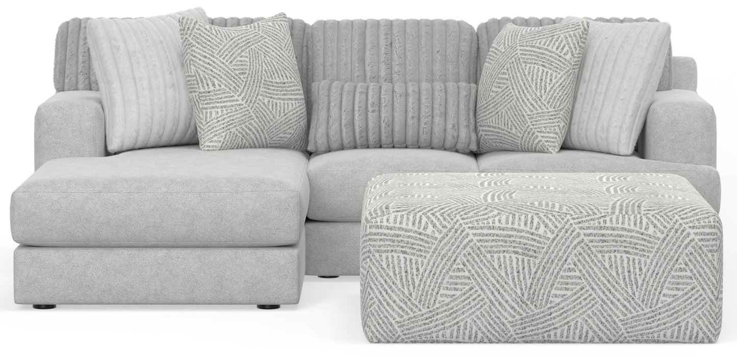 Logan - Upholstered Sectional With Comfort Coil Seating - 46" Cocktail Ottoman And Accent Pillows Included