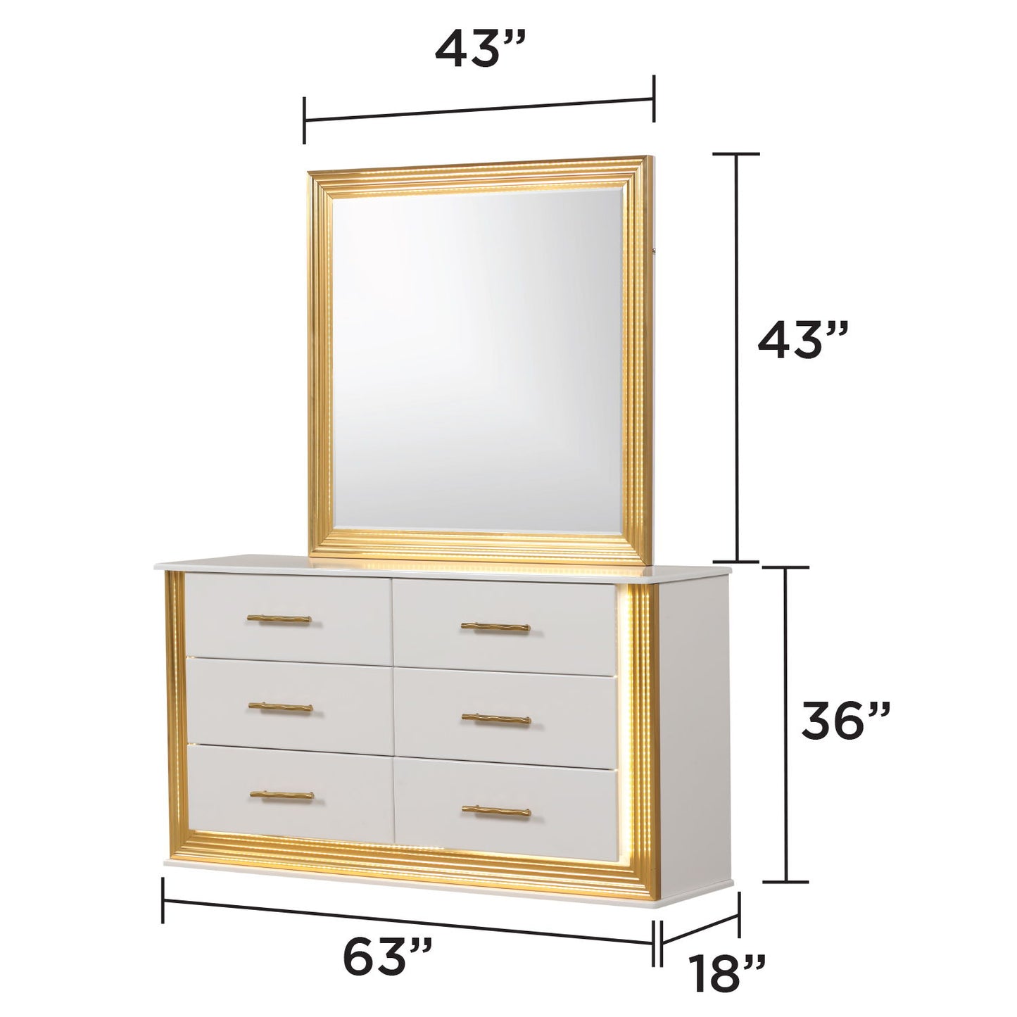 Obsession - Square Mirror - White