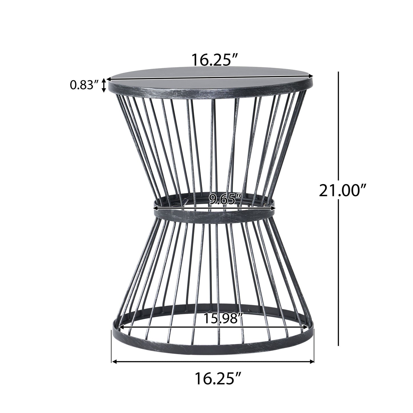 Lassen - Modern Outdoor Side Table With Hourglass Design