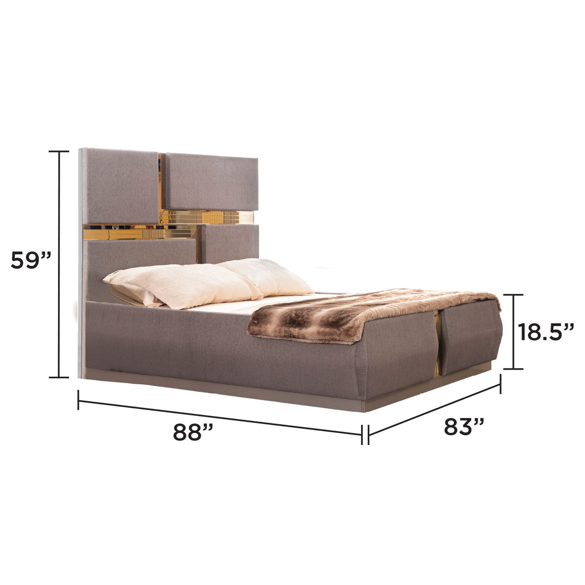 Lorenzo - King Size Tufted Upholstered Bed - Gray