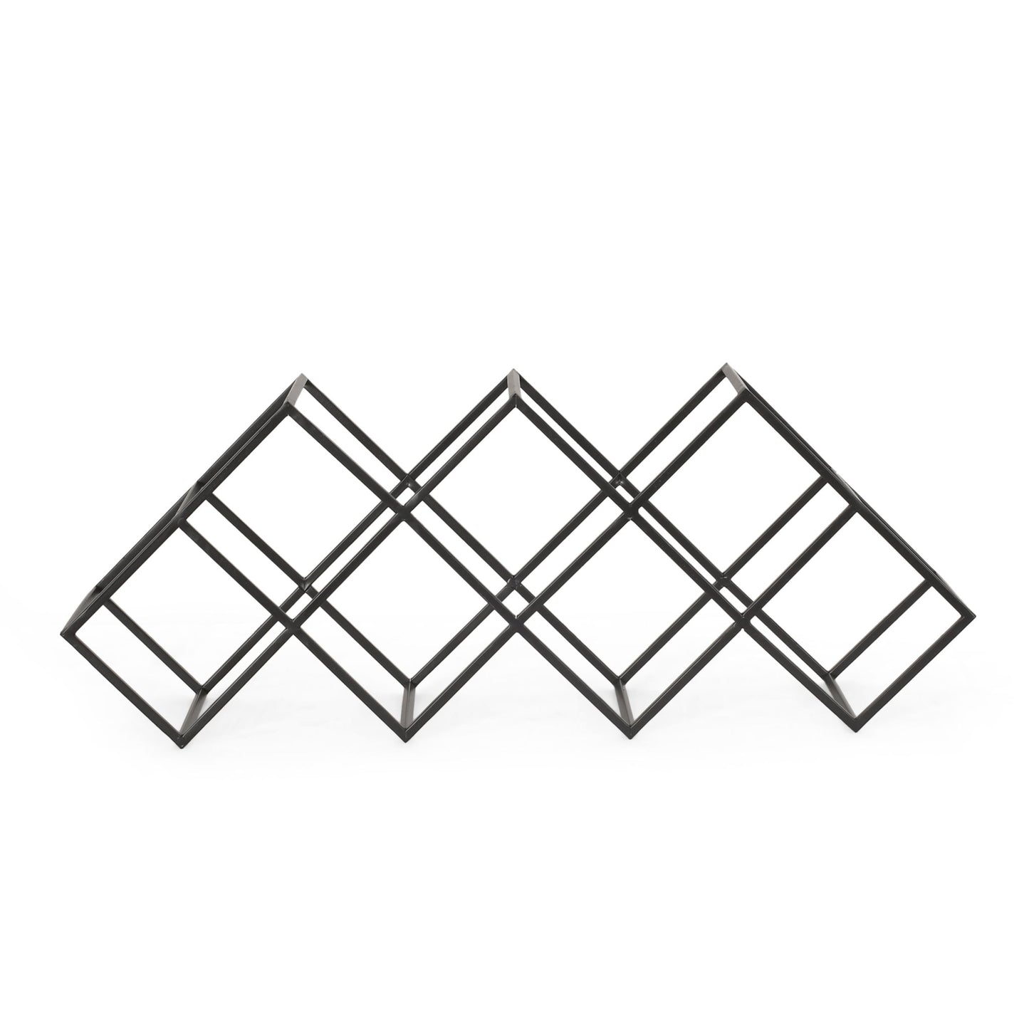 Modern Industrial Tabletop Wine Rack With 7 Bottle Holders - Black