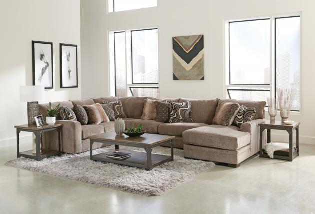 Jackson Kingston — 3-piece large right chaise in Pewter