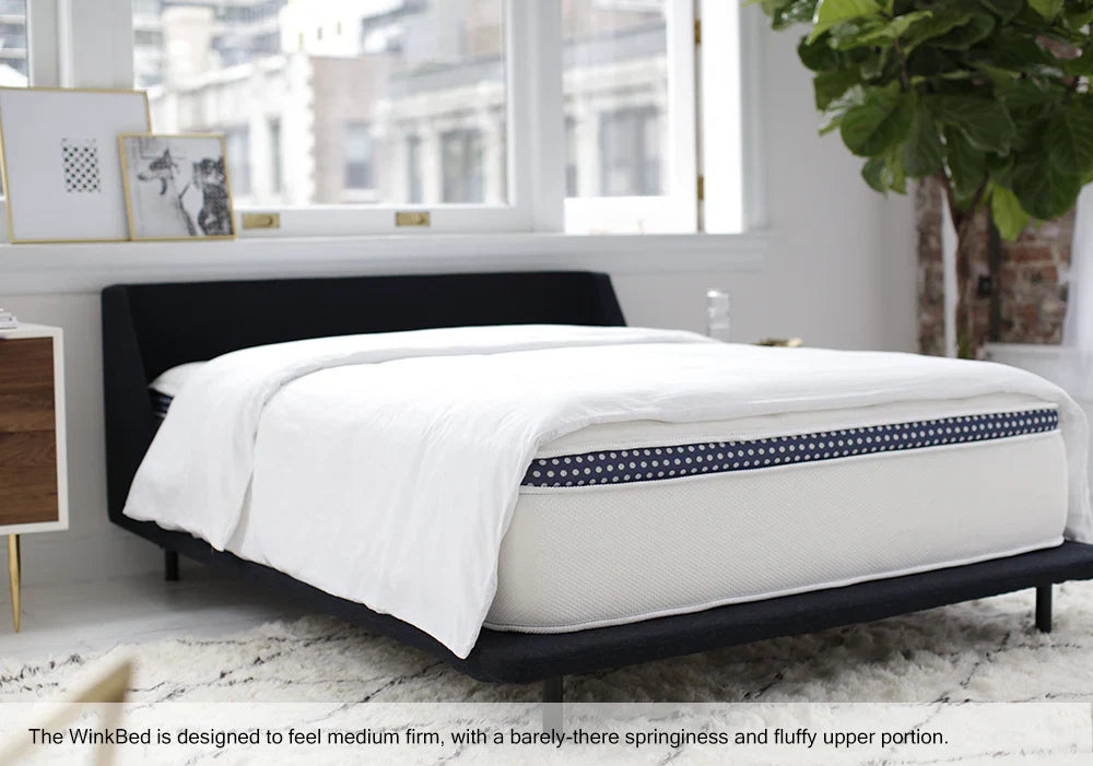 The WinkBed hybrid mattress with a quilted Euro-top surface