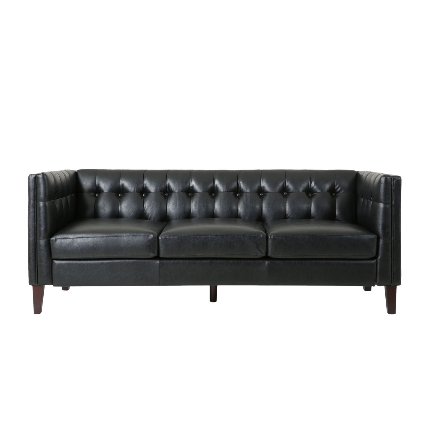 Comfy 3 Seat Sofa With Tufted Back, Modern For Living Room