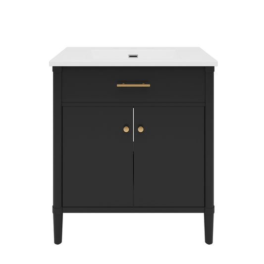 Bathroom Vanity With Sink, Soft Close Doors And Adjustable Shelf