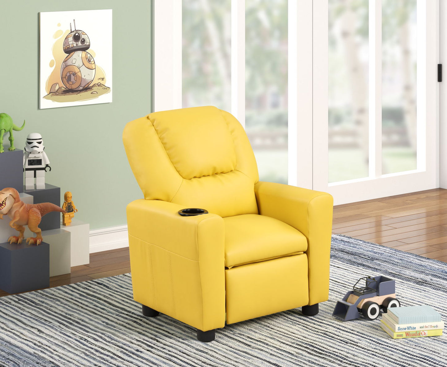 Marisa - PU Leather Kids Recliner Chair With Cupholder