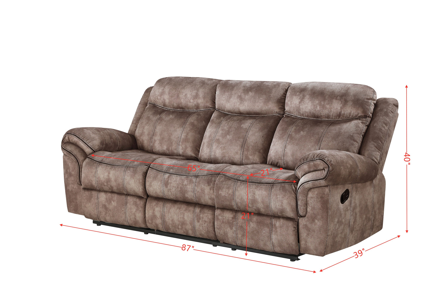 ACME Zubaida Sofa (Glider & Motion), 2-Tone Chocolate Velvet 55020