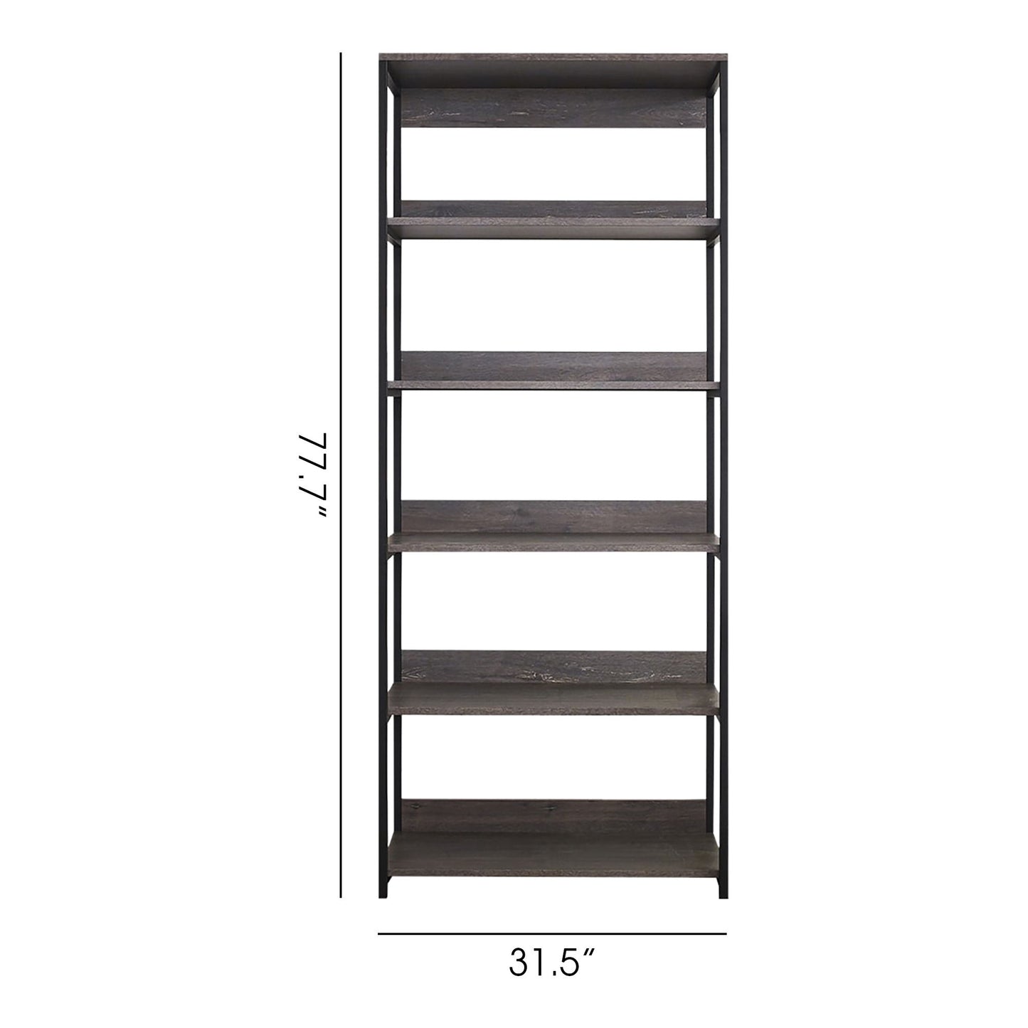 Monica - Wood And Metal Walk In Closet With 5 Shelves Construction - Gray