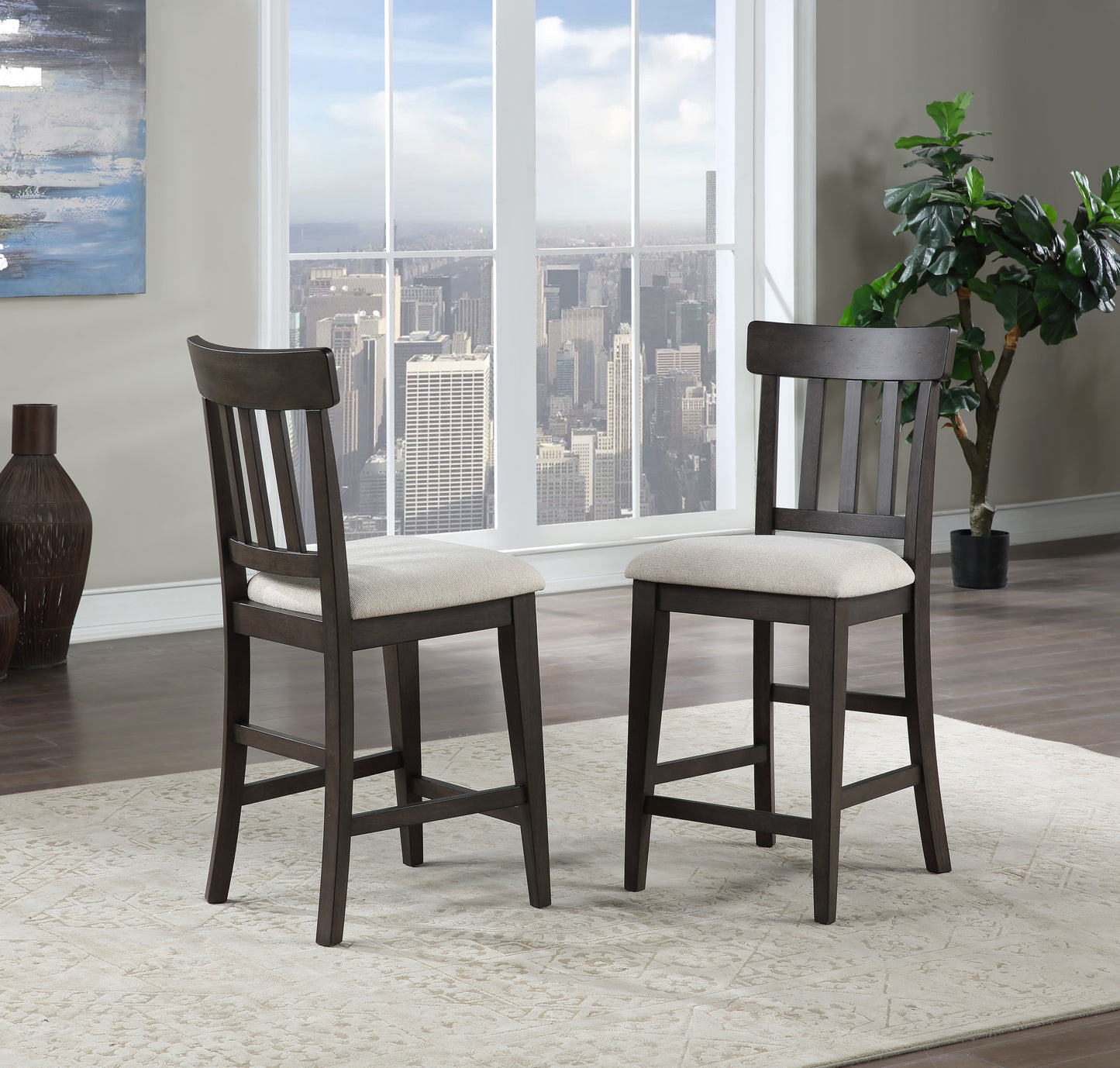 Napa - 7 Piece Counter Height Dining Set - Dark Brown