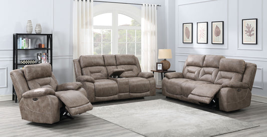 Steve Silver Aria - Power Reclining 3 Piece Living Room Set - Gray