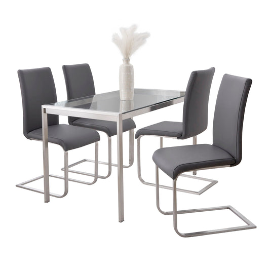 Fuji Foster - Contemporary Dining Set l, Glass 5 Piece