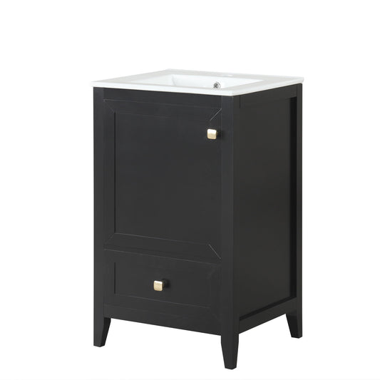 Bathroom Vanity With Sink, Soft Closing Cabinet Door, Storage Rack And Drawer