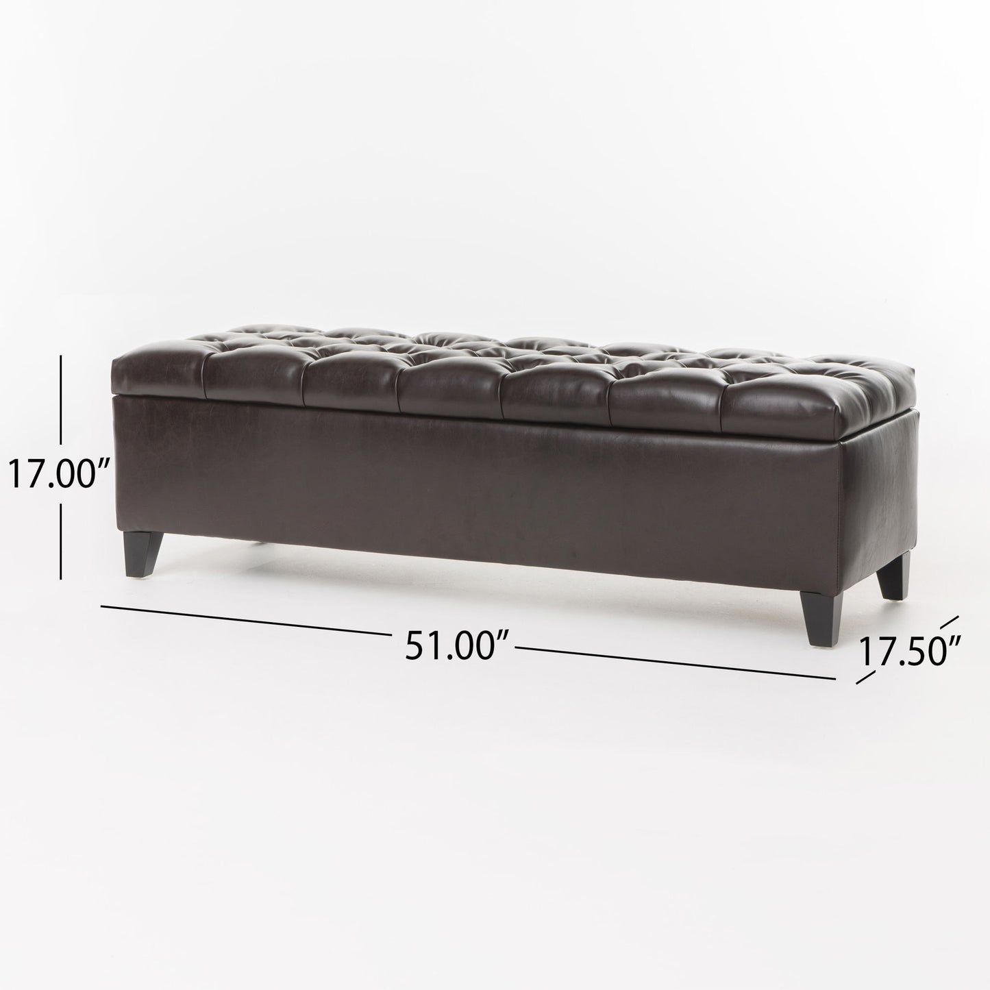 Nebulous - Upholstered Ottoman With Storage And Diamond Tufted Seat - Brown