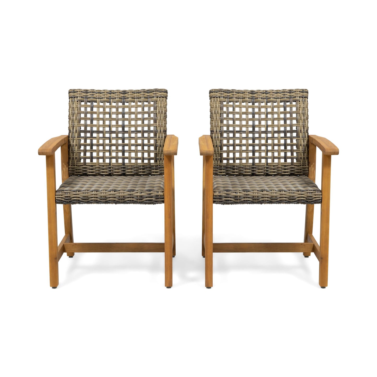 Outdoor Dining Chair Acacia Wood Frame (Set of 2)