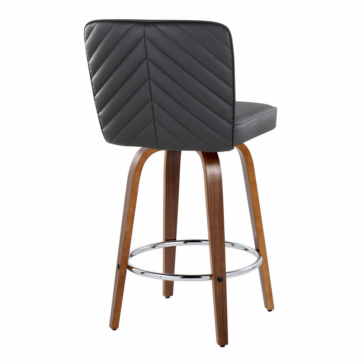 Henry - Contemporary Fixed Height Counter Stool With Swivel With Round Footrest (Set of 2)