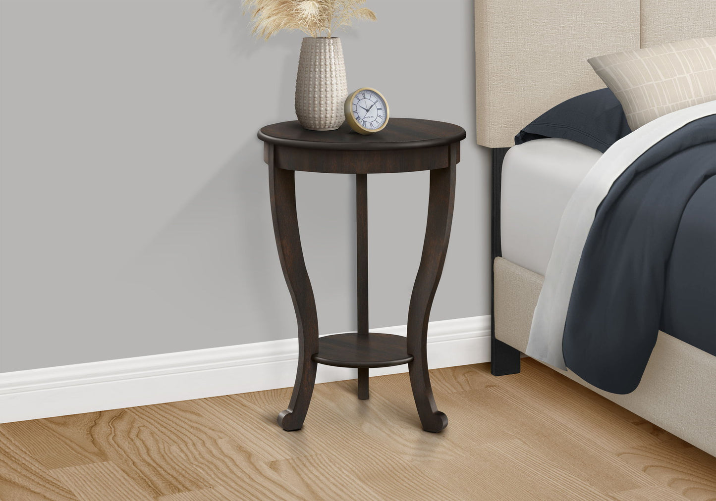 Accent End Table, 2 Tier, Traditional - Walnut