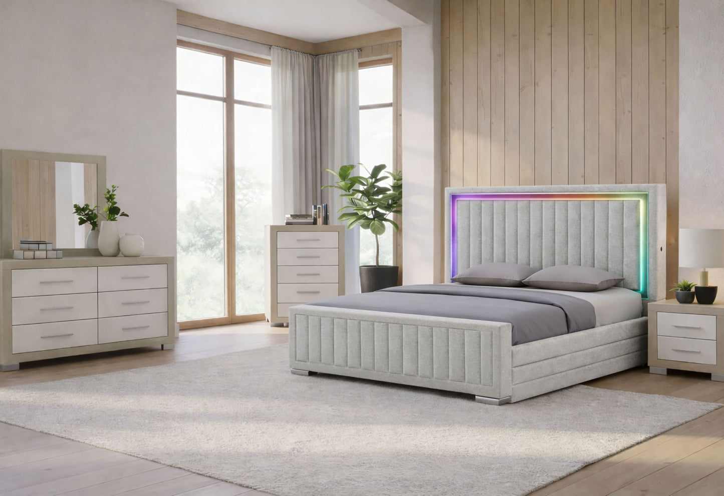 Emma - Full Bed Siderail - Natural / White