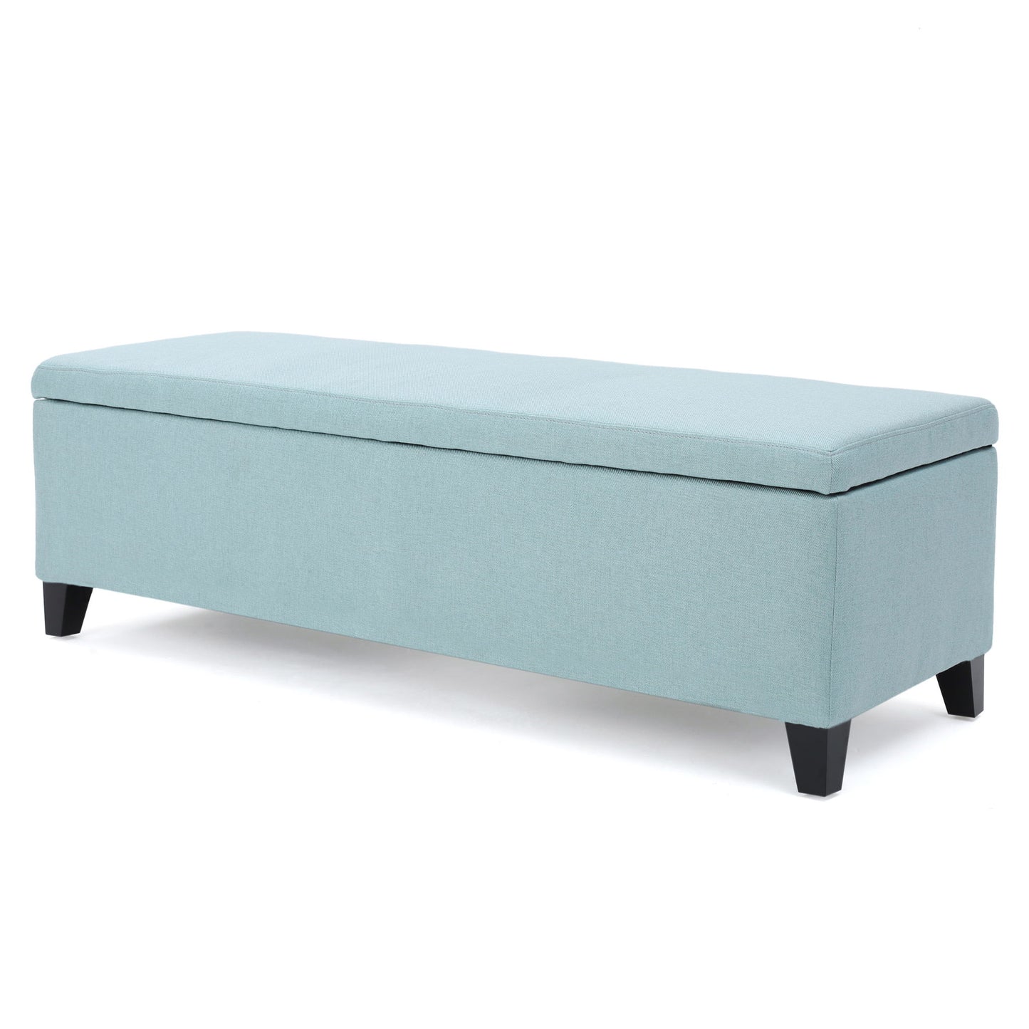 Contemporary Storage Ottoman Bench With Polyester Upholstery