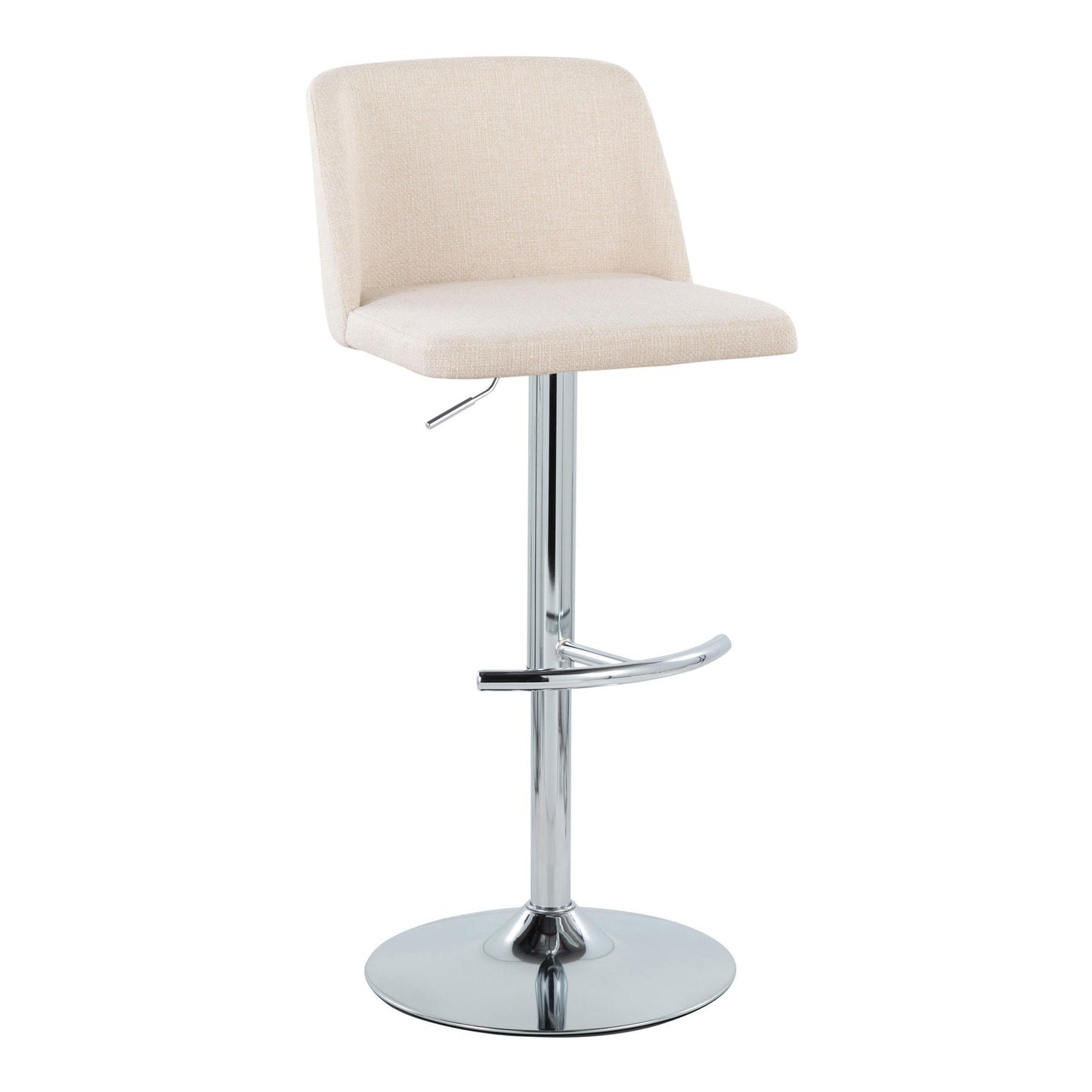 Toriano - Contemporary Adjustable Barstool With Swivel & Rounded T Footrest (Set of 2)