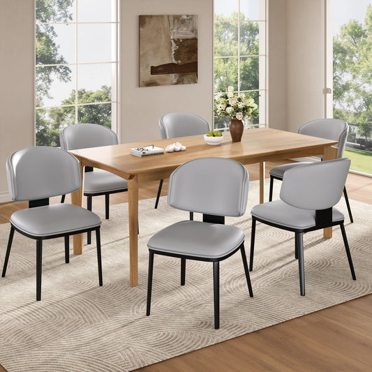 7 Pieces Contemporary Dining Set With Chairs