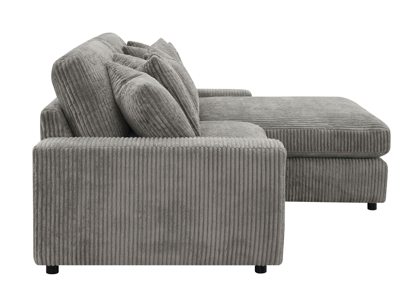 Tavia - Reversible Sectional Sofa With 6 Pillows - Gray