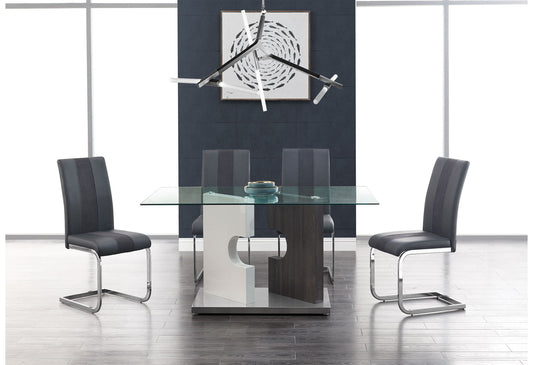 5 Piece Dining Room Set (D219 Dining Table And 4 D915 Dining Chairs) - Gray