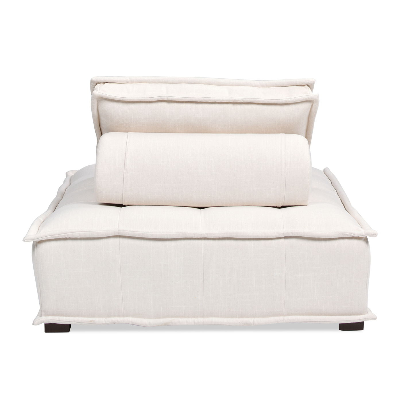 Arwen - Square Modular Pillow Back Lounge Chair - White Beige