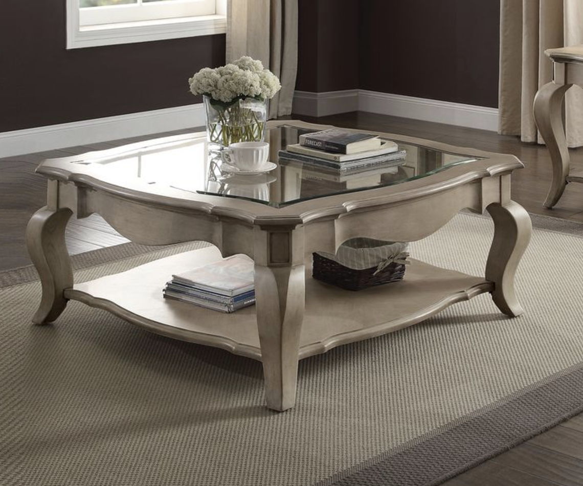 Chelmsford - Clear Glass Coffee Table - Taupe