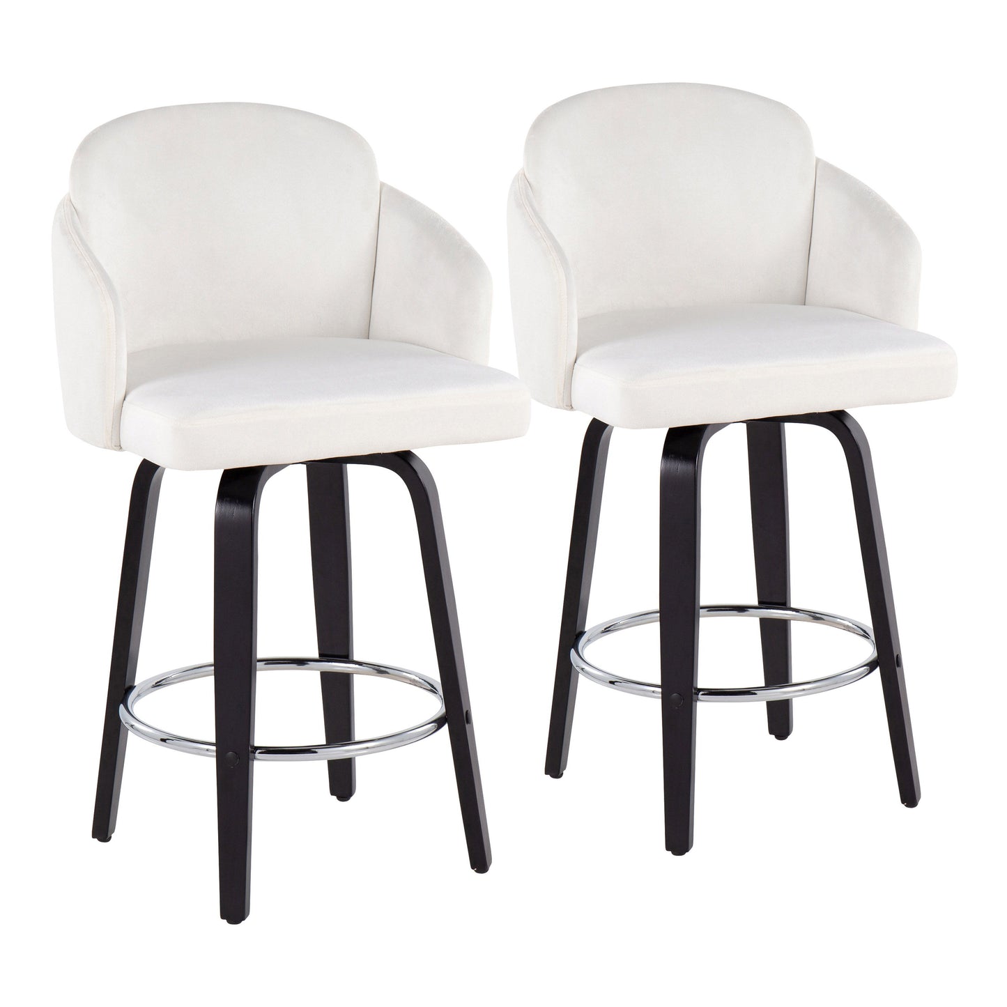 Dahlia - Contemporary Counter Stool Round Footrest (Set of 2)