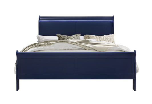 Charlie - King Bed With LED Headboard & Footboard - Blue