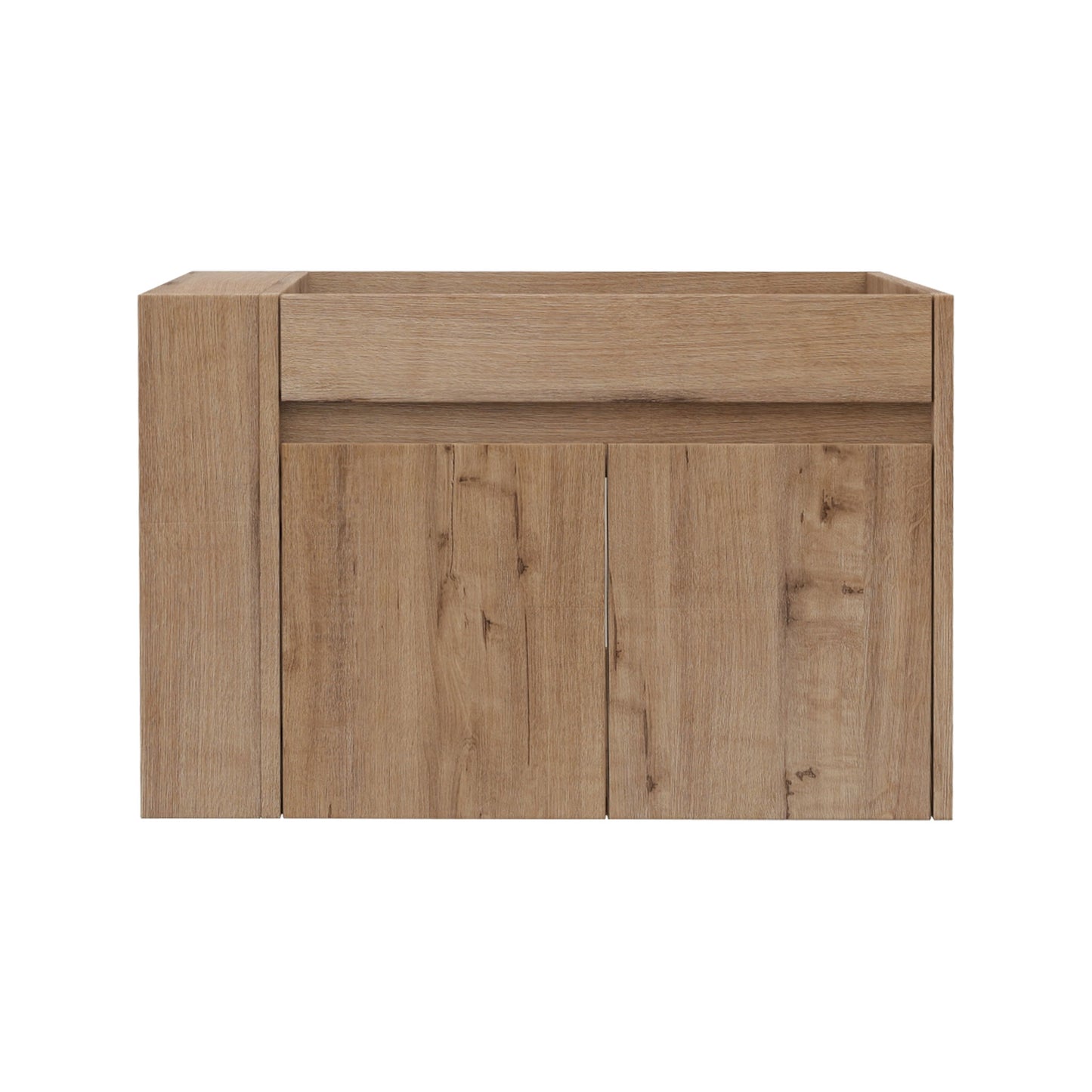 Wall Mounted Bathroom Vanity With Open Shelf, 29" Size (Vanity Only) - Imitative Oak
