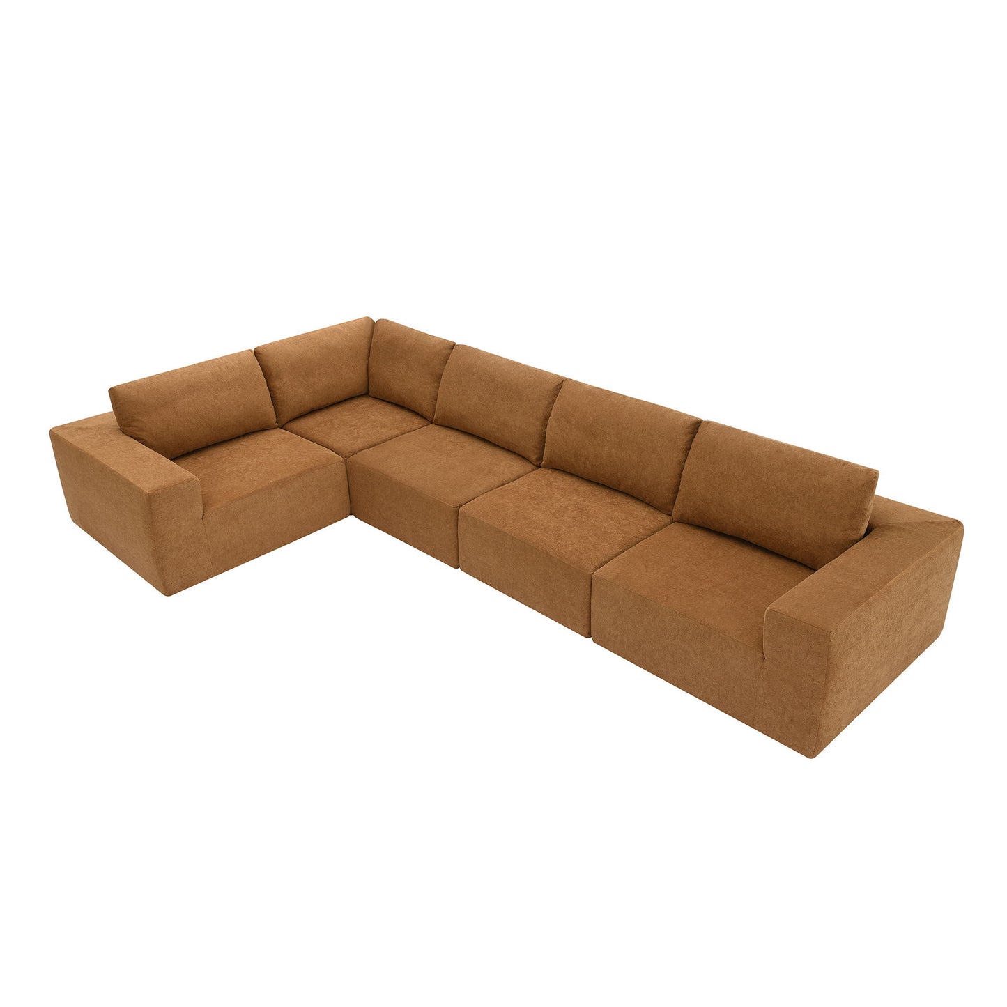 Modular L Shaped Sectional Sofa, Luxury Floor Couch Set, Upholstered Indoor Furniture, Foam - Filled Sleeper Sofa Bed For Living Room, Bedroom, 5 Pieces Free Combination