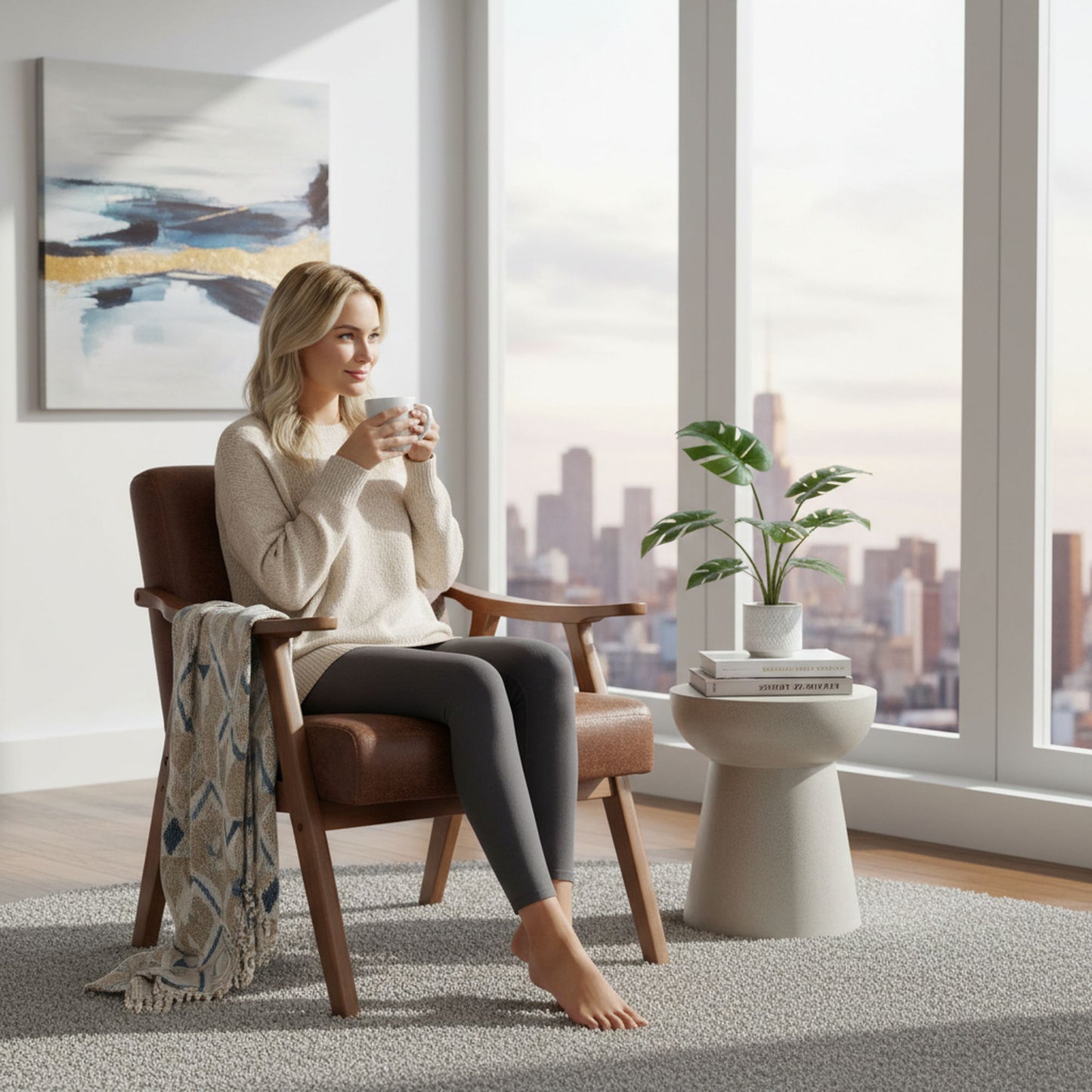 Accent Chair, Classic Mid Century Modern For Extra Seating