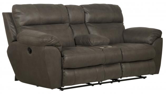Catnapper Atlas Reclining Console Loveseat in Charcoal