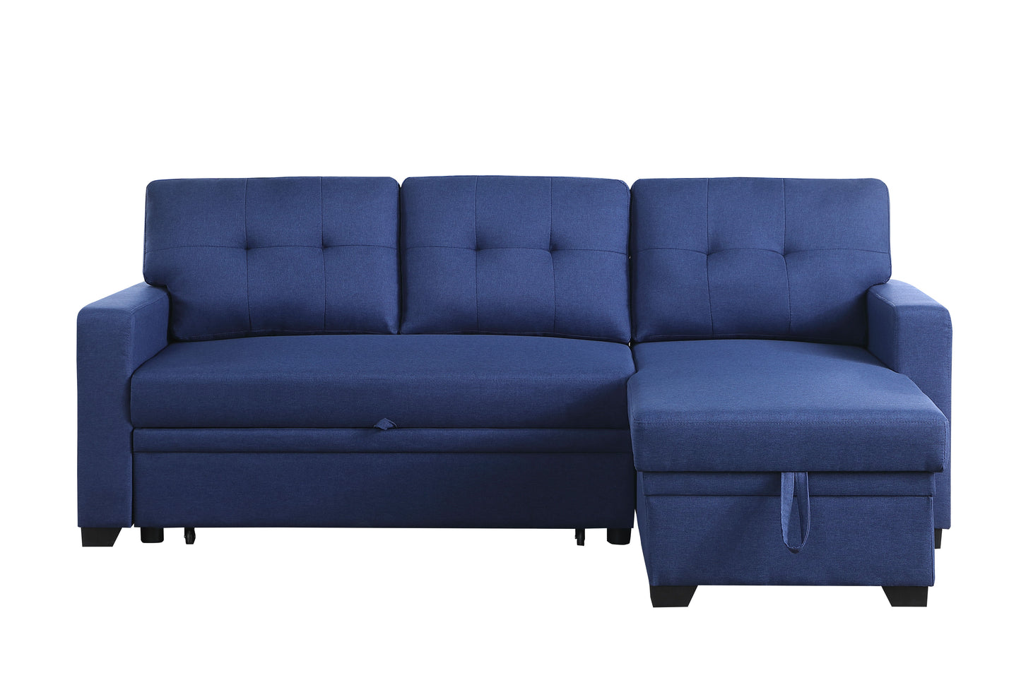 Upholstered Pull Out Sectional Sofa With Chaise