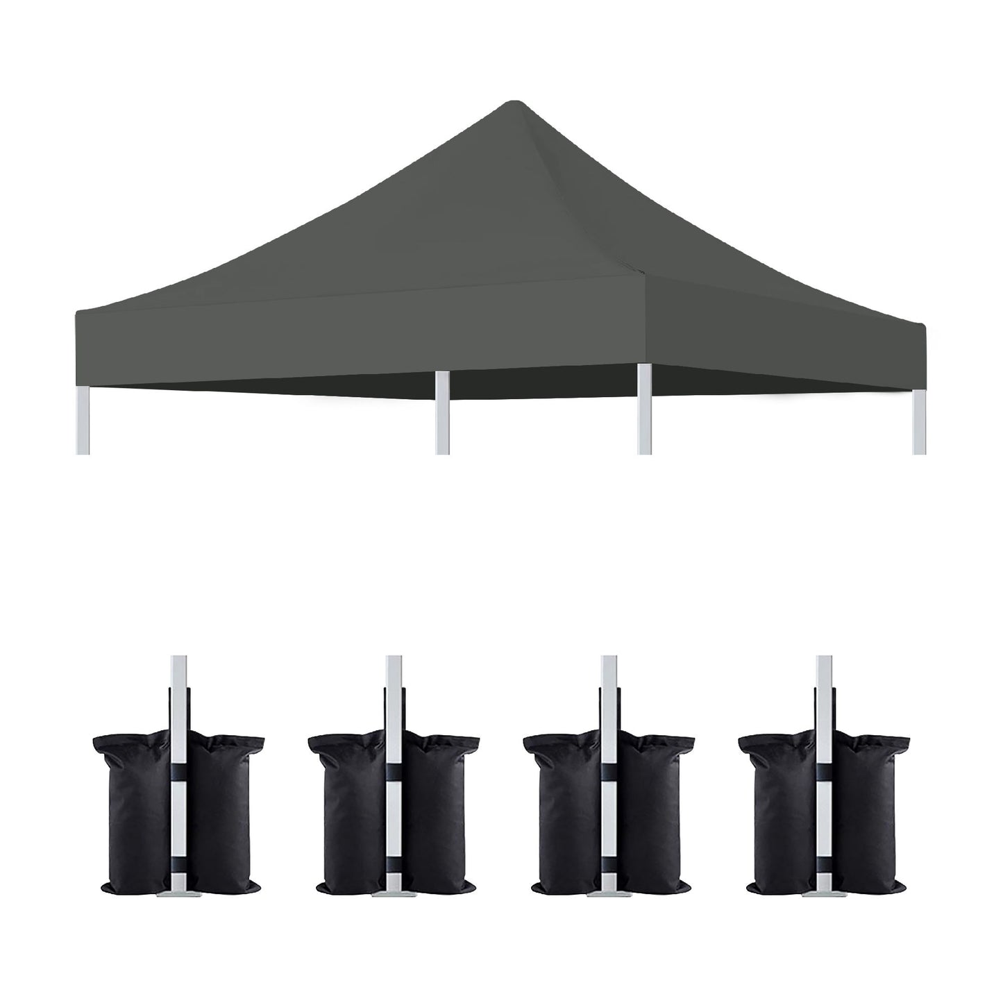 Canopy Replacement Top With 4 Pack W8 Bags, Pop Up Tent Cover Only, Frame Not Included