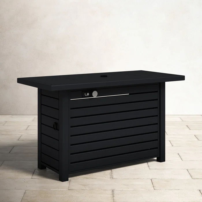 Outdoor Fire Pit Table & Lid - Black