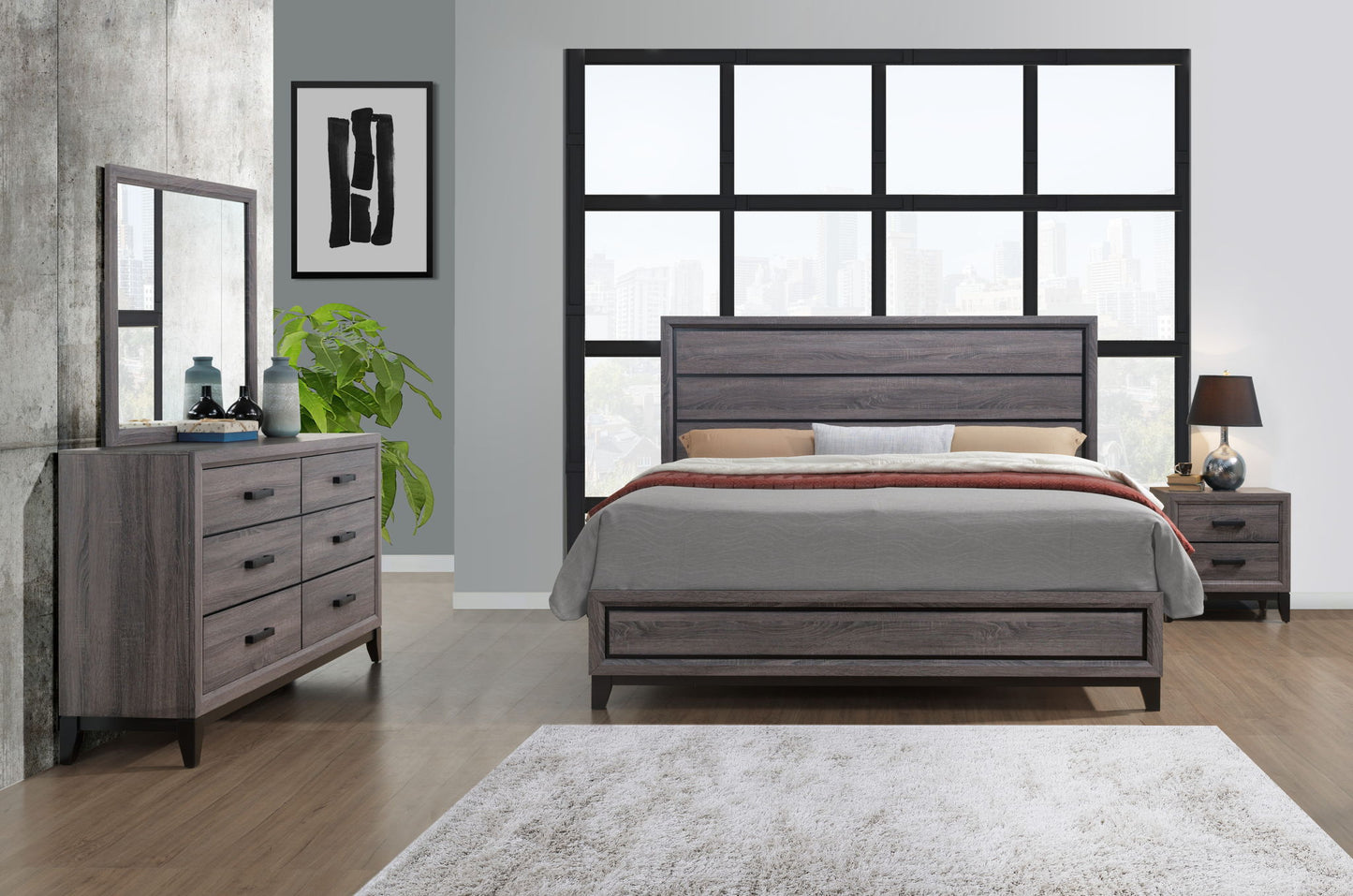 Kate - Queen / King Bed Side Rails - Foil Gray