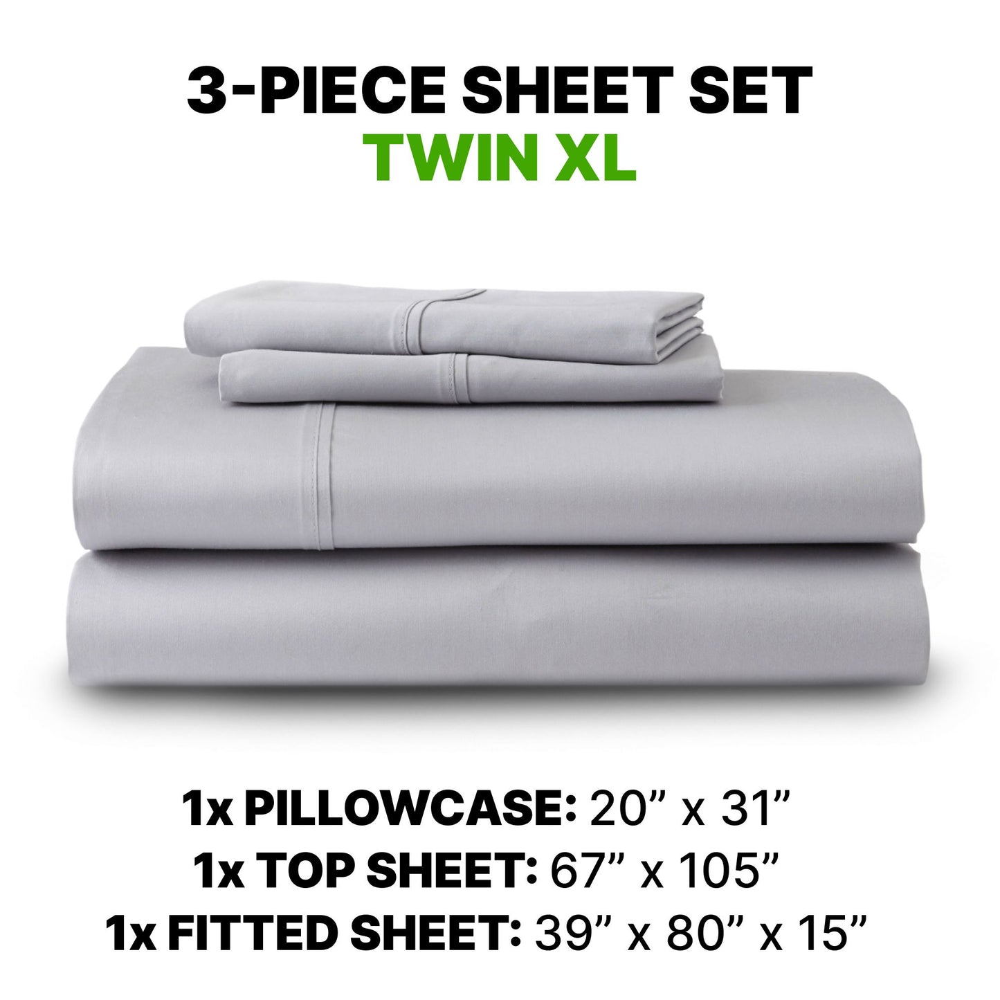 Sheet Set Luxurious Supima Cotton, Wrinkle Resistant, Breathable, With 2 Ghostgrip Band