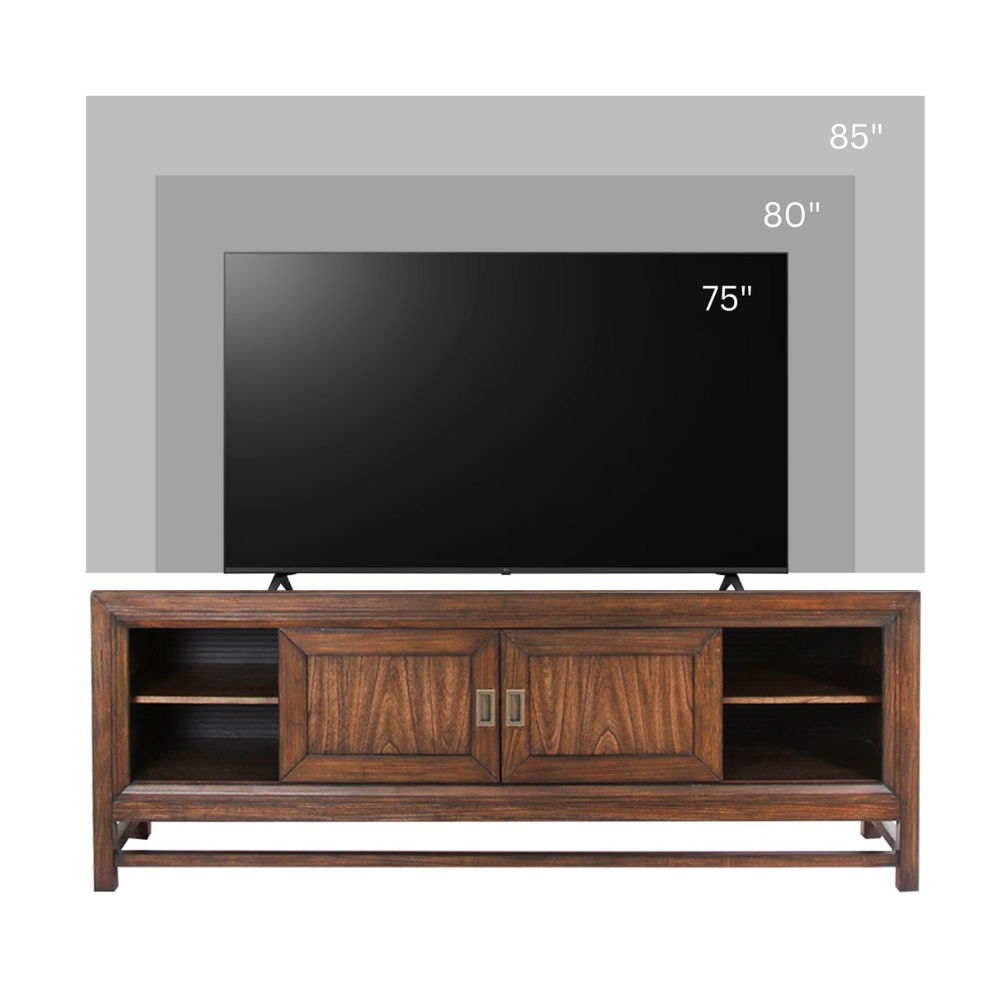 TV Stand Console, For TVs Up To 85", 2 Tone - Brown